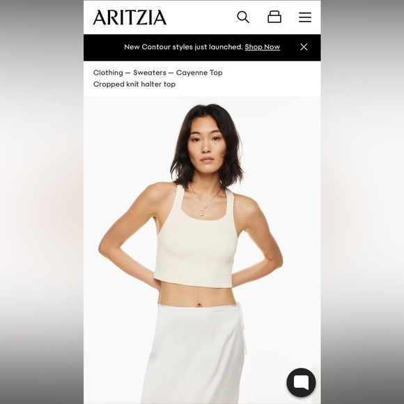 Wilfred Tops - Aritzia Wilfred Cayenne Top - Cropped knit halter top